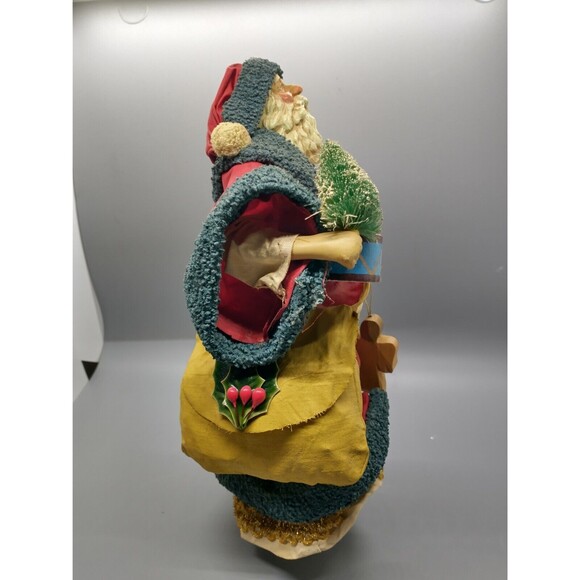 Midwest Imports Santa Father Christmas Figurine Clothtique Bottle Brush Tree - Picture 6 of 8